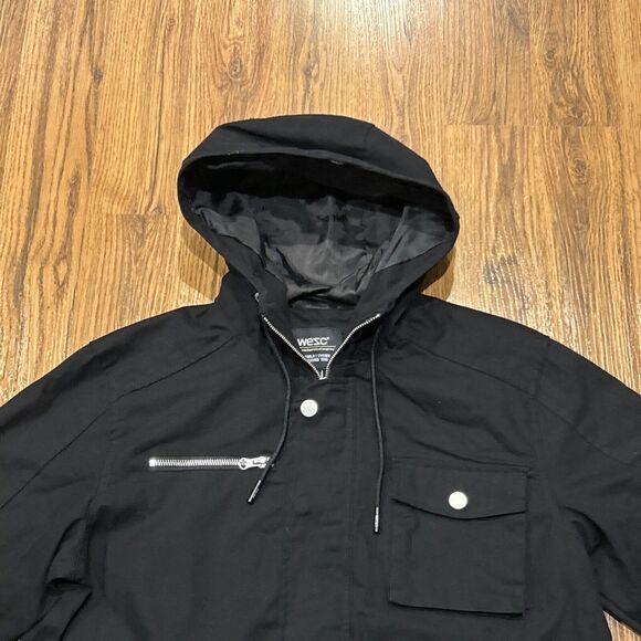 WESC Field Jacket Mens Small Cotton Black Stockholm Sweden Womens Medium Unisex - Picture 10 of 11